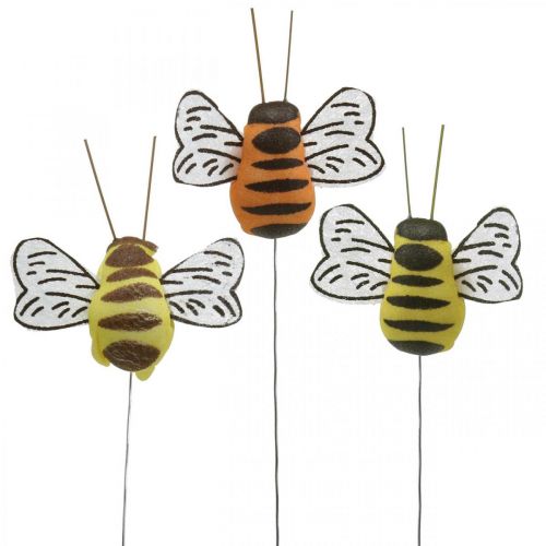 Prodotto Ape su filo, tappi per fiori, api decorative, arancio primaverile, giallo L4,5cm 24pz