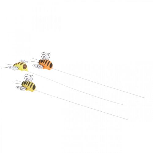 Prodotto Ape su filo, spina per fiori, api decorative, arancione primaverile, giallo L4,5 cm 24 pezzi