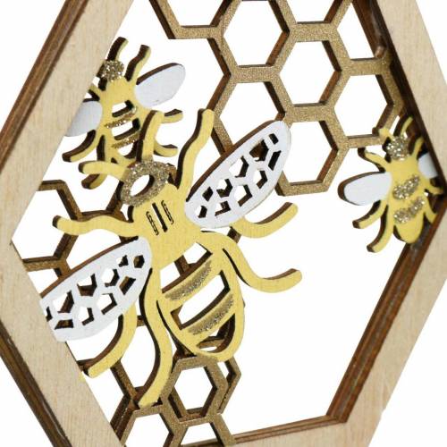 Prodotto Favo da appendere, decorazione estiva, ape, decorazione in legno, api in nido d&#39;ape 4pz