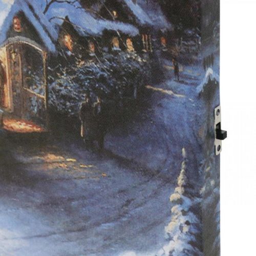 Floristik24 LED murale paesaggio invernale con chiesa 38×28cm Per batteria