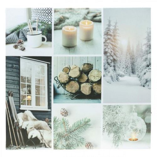 Floristik24 LED murale Natale rustico bianco 38 × 38 cm Per batteria