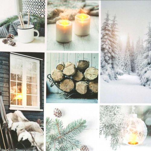 Floristik24 LED murale Natale rustico bianco 38 × 38 cm Per batteria