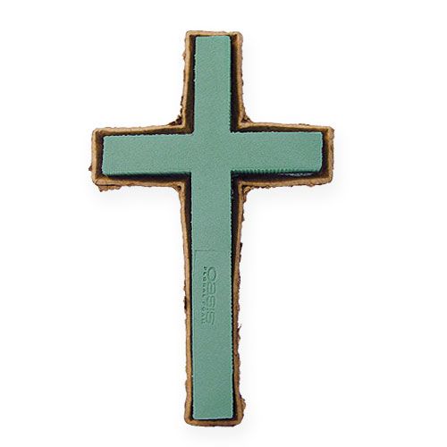 Prodotto Croce floreale in schiuma grande verde 53 cm 2 pezzi di decorazioni per tomba