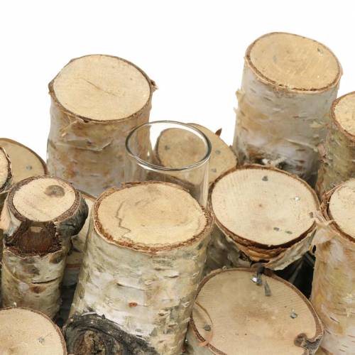 Floristik24 Barattolo in betulla con provette naturali 32cm