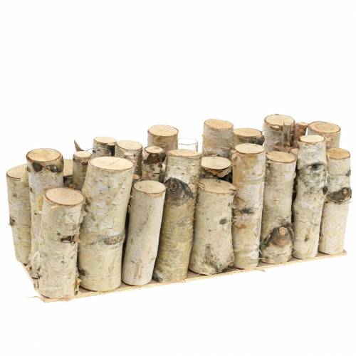Floristik24 Barattolo in betulla con provette naturali 32cm