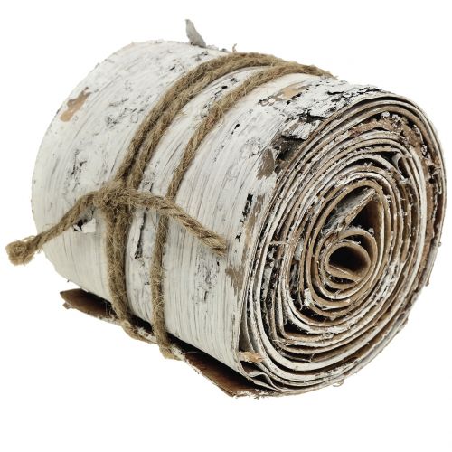 Floristik24 Rotolo di corteccia di betulla lavato bianco 10 cm x 2,5 m