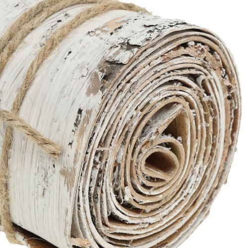 Floristik24 Rotolo di corteccia di betulla lavato bianco 10 cm x 2,5 m
