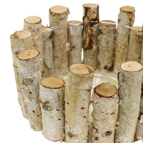 Floristik24 Ciotola per fioriera realizzata con rami di betulla H14cm Ø24cm