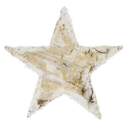 Prodotto Stelle di betulla innevate naturali 6,5 cm 30 pz