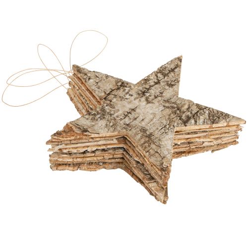 Prodotto Stelle di betulla per decorazioni sospese stelle corteccia di betulla 20 cm 4 pezzi