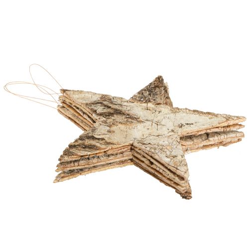 Prodotto Stelle di betulla per appendere stelle corteccia di betulla naturale 25 cm 3 pz