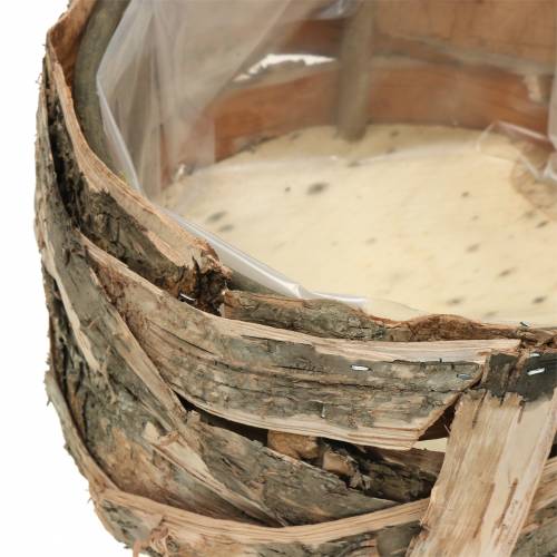 Floristik24 Fioriera rotonda in betulla Ø17/23cm 2pz