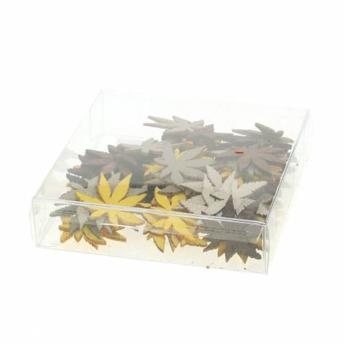 Prodotto Decorazione a dispersione foglie gialle, marroni, platino assortite 4 cm 72 pz