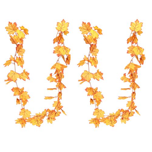 Prodotto Ghirlanda di foglie ghirlanda autunnale giallo arancio 168 cm 2 pezzi