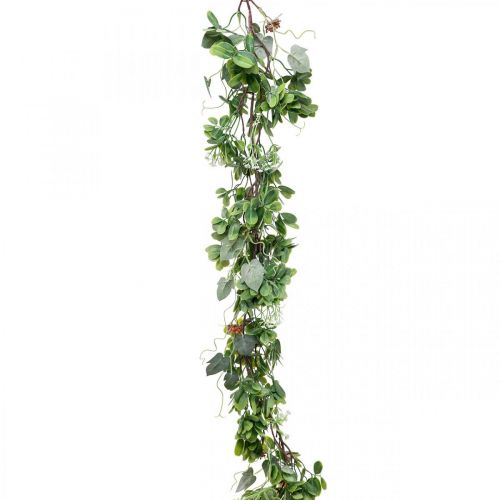 Floristik24 Ghirlanda di foglie ghirlanda decorativa pianta artificiale verde 180 cm