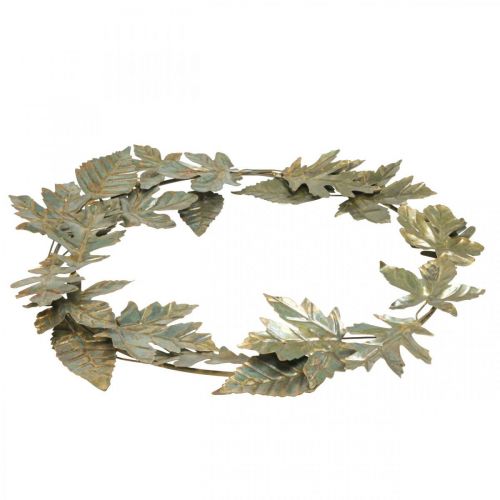 Prodotto Anello decorativo ghirlanda di metallo decorazione da parete foglie in ottone Ø52cm