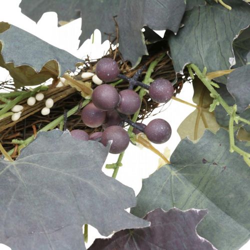 Ghirlanda decorativa foglie di vite e uva Ghirlanda autunnale viti Ø60cm