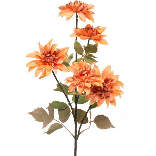 Floristik24 Fiore decorativo dalia, decorazione autunnale, fiore di seta arancione 55cm Ø9 / 11cm