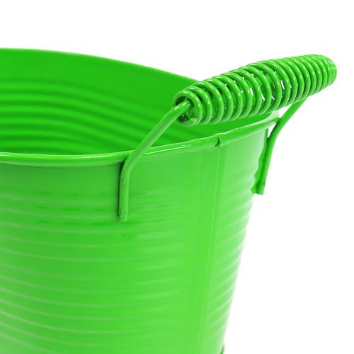 Floristik24 Ciotola di latta ovale verde 20 cm x 12 cm x 9 cm