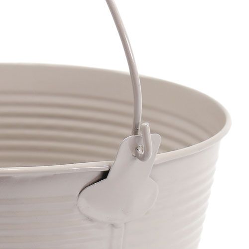 Floristik24 Secchio di latta con motivo a scanalatura Ø18cm H17.5cm
