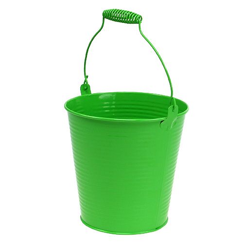 Floristik24 Secchio di latta può verde Ø15cm H14,5cm