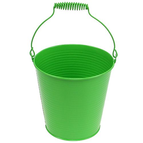 Floristik24 Secchio di latta può verde Ø15cm H14,5cm