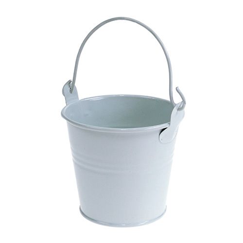 Floristik24 Secchio di latta bianco Ø8cm H7cm 12p