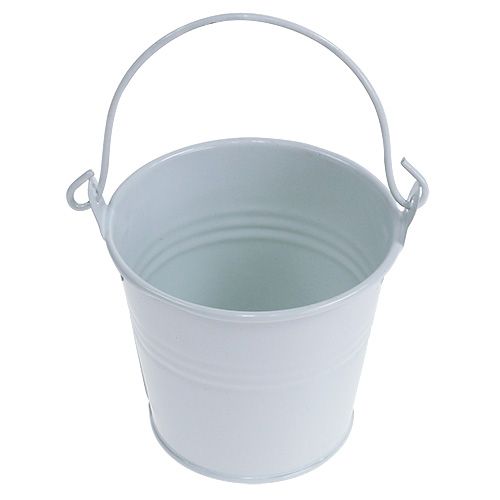 Floristik24 Secchio di latta bianco Ø8cm H7cm 12p