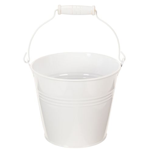 Secchielli in latta bianca Ø14cm H12cm 6 pezzi acquistare | Floristik24.it