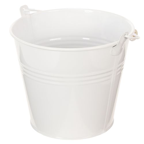 Secchielli in latta bianca Ø14cm H12cm 6 pezzi | Floristik24.it
