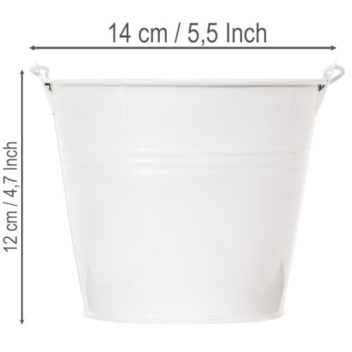 Secchielli in latta bianca Ø14cm H12cm 6 pezzi | Floristik24.it