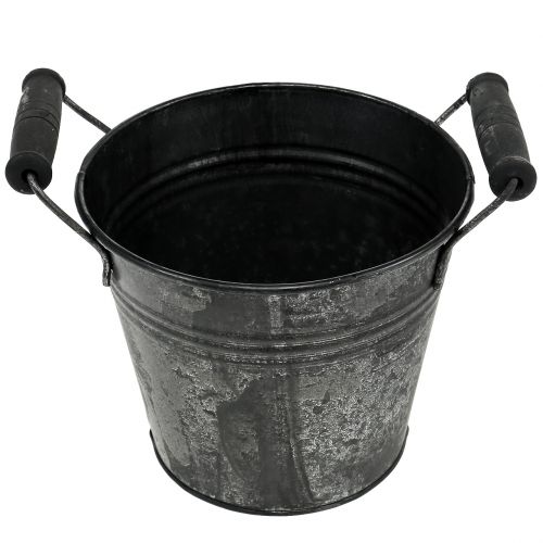 Floristik24 Secchio di latta antico Ø14cm H12cm