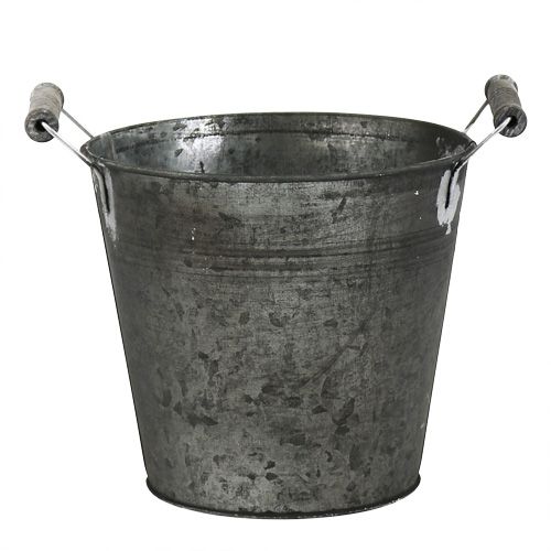 Floristik24 Secchio di latta antico Ø16cm H15cm