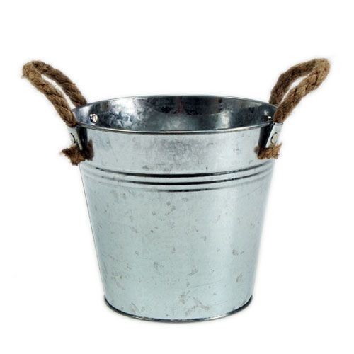 Prodotto Vaso da fiori decorativo in metallo con manici in corda Ø20 cm