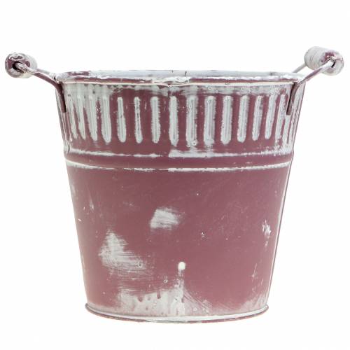 Prodotto Secchio di latta viola lavato bianco Ø15 cm H14,5 cm 1 pezzo