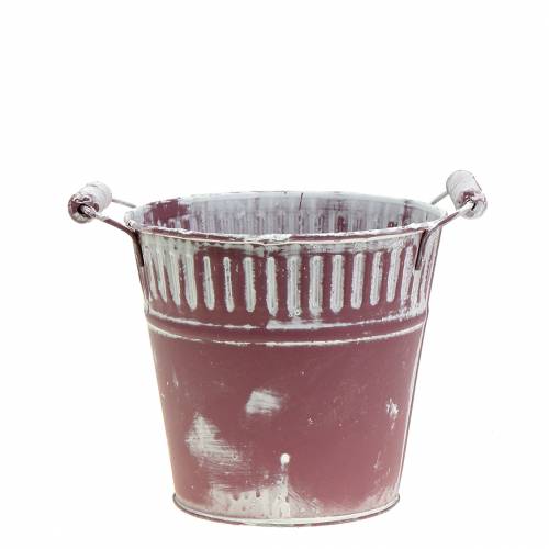 Secchio di latta viola lavato bianco Ø13 cm H12 cm 1 pezzo | Floristik24.it
