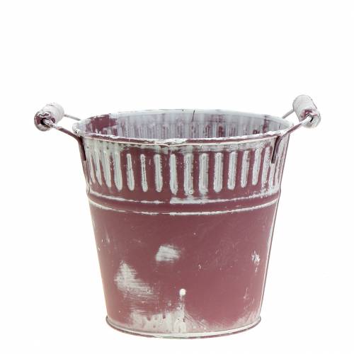 Secchio di latta viola lavato bianco Ø15 cm H14,5 cm 1 pezzo