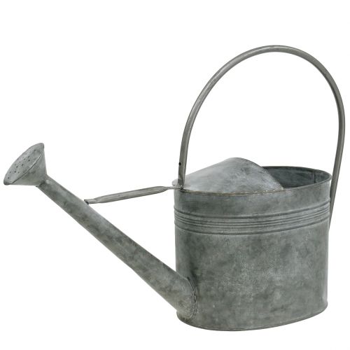 Floristik24 Annaffiatoio in latta Grigio 23,5 cm x 17,5 cm H19 cm