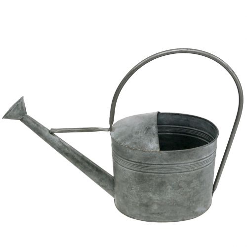 Floristik24 Annaffiatoio in latta Grigio 23,5 cm x 17,5 cm H19 cm