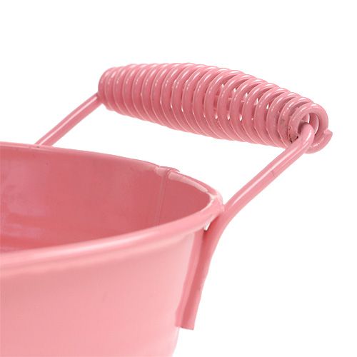 Floristik24 Ciotola in lamiera ovale salmone 20cm x 12cm H9cm