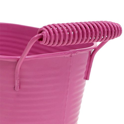 Floristik24 Ciotola di latta ovale rosa 19,5 cm x 11 cm x 9 cm