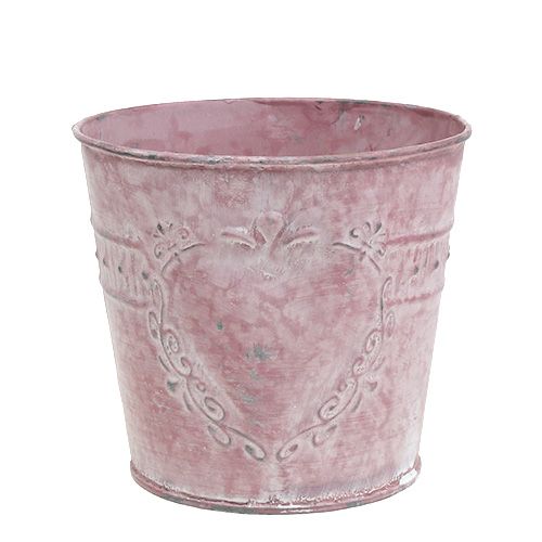 Floristik24 Lenzuolo rosa decorato lavato Ø14cm H12,5cm
