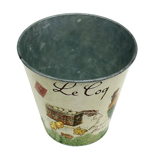 Floristik24 Pentola di latta con motivo pasquale Ø13cm H12cm