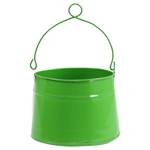Floristik24 Pentola di latta verde Ø16cm H13cm