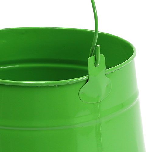 Floristik24 Pentola di latta verde Ø16cm H13cm