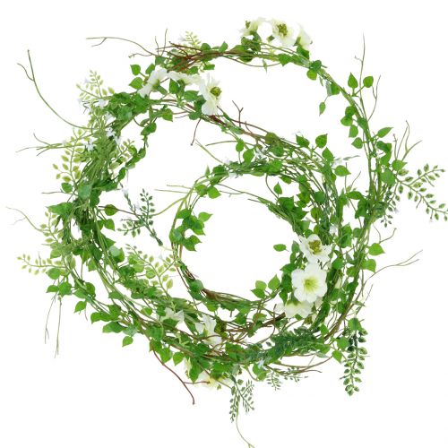 Ghirlanda di fiori bianca 180cm