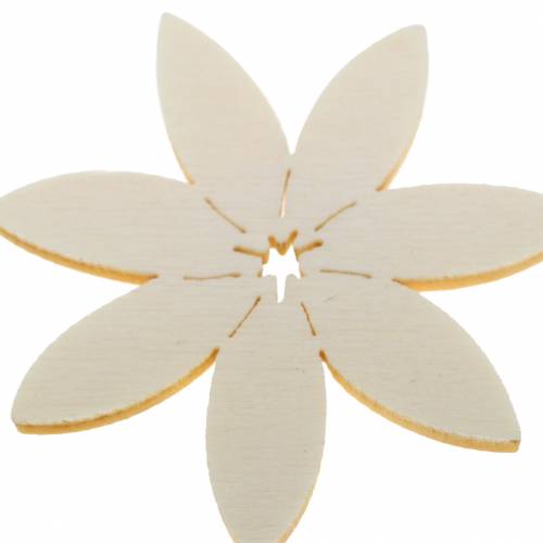Floristik24 Fiori in legno da spargere bianco, marrone Ø4cm 72 pz