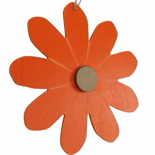 Prodotto Ciondolo fiore, fiori decorativi arancio e bianco, decorazione in legno, estate, fiori decorativi 8 pezzi