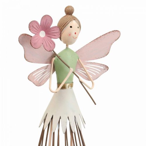 Floristik24 Decorazione da tavolo fata in fiore decorazione in metallo primavera fata rosa H30cm