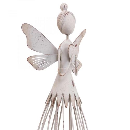 Prodotto Fata in fiore decorazione da tavola decorazione in metallo primavera fata bianca H30.5cm
